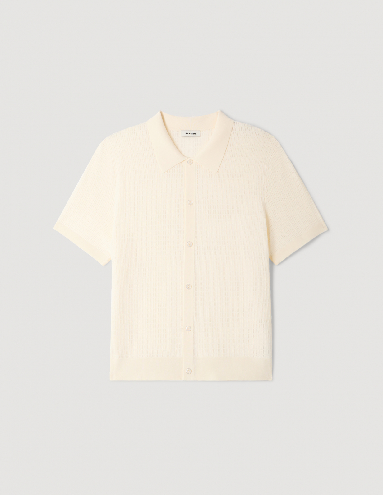 Чоловіче молочне поло на ґудзиках_6