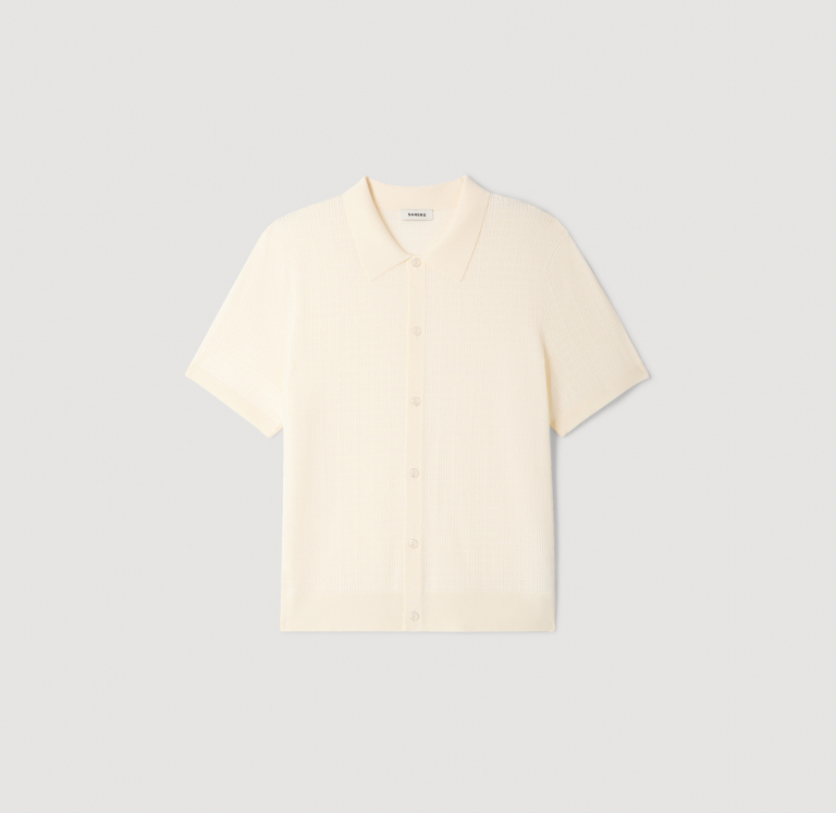 Чоловіче молочне поло на ґудзиках