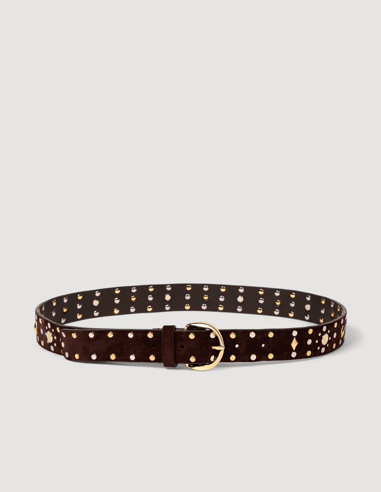 Женский замшевый ремень с заклепками_1