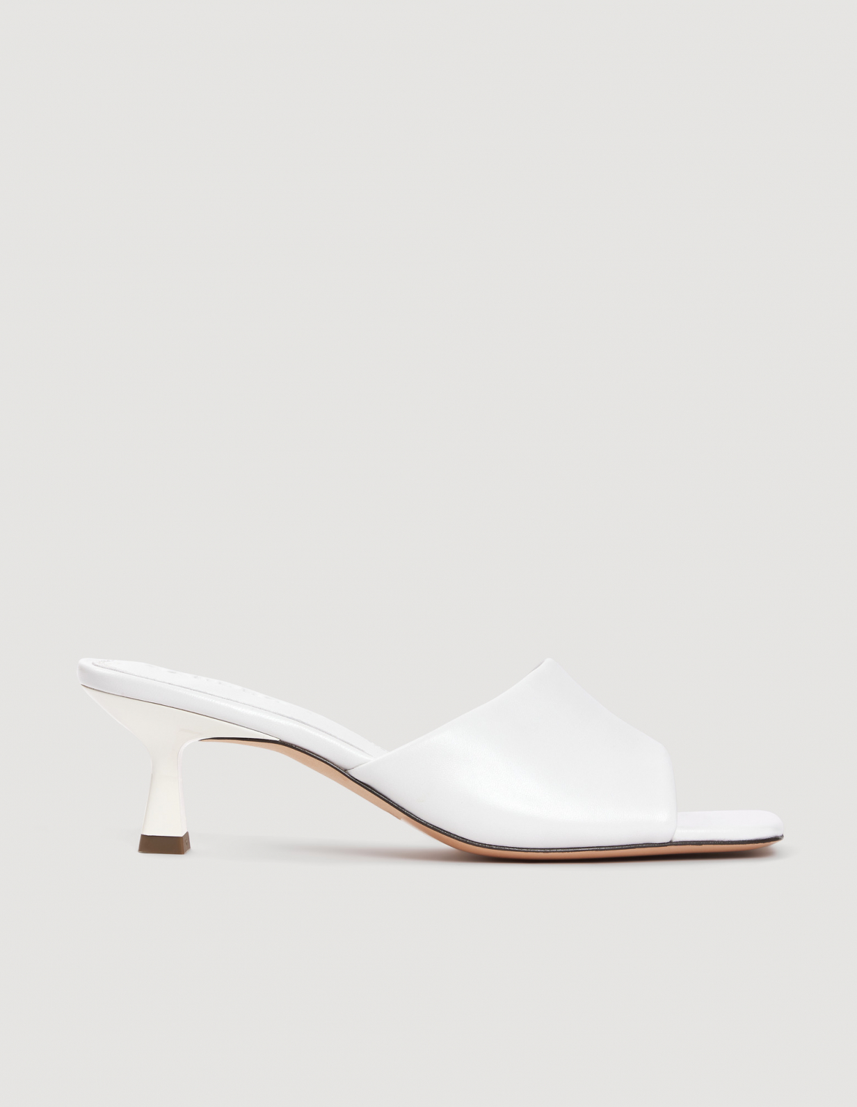 Женские мюли на каблуке из гладкой кожи_1
