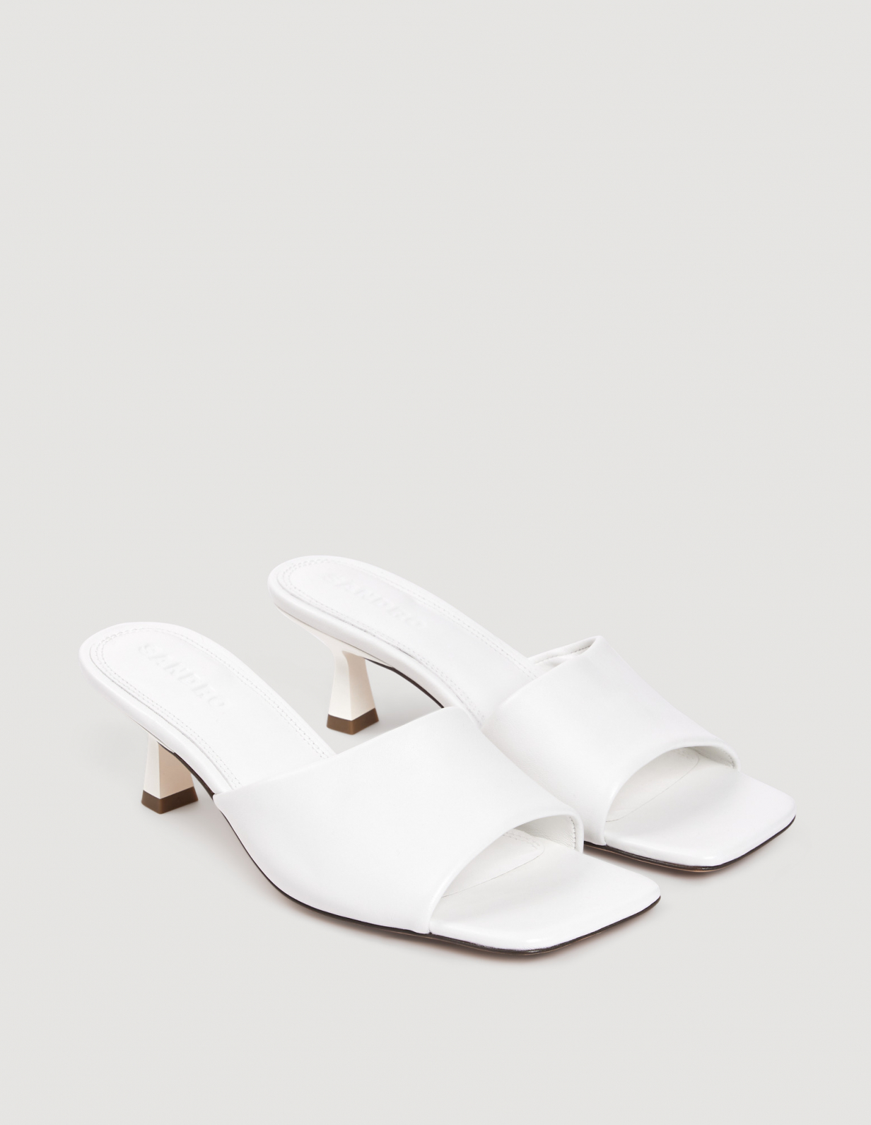 Женские мюли на каблуке из гладкой кожи_2