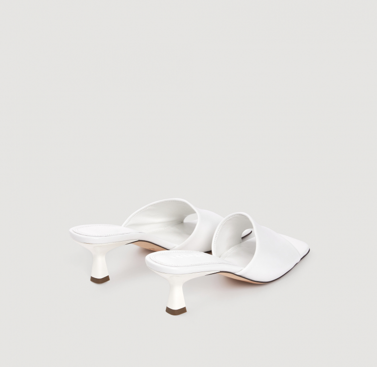 Женские мюли на каблуке из гладкой кожи