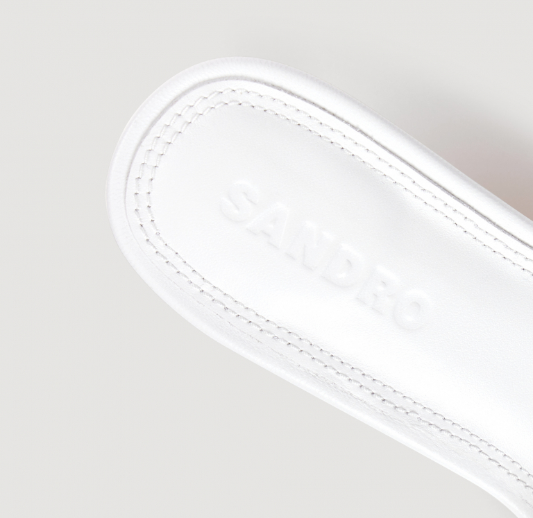 Женские мюли на каблуке из гладкой кожи