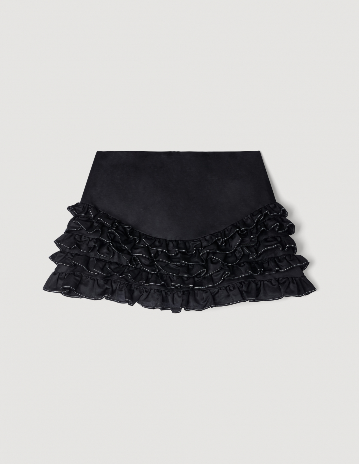 Жіноча спідниця-шорти з оборками і декоративною строчкою_6