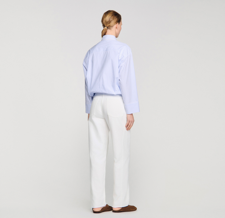 Женская полосатая короткая рубашка