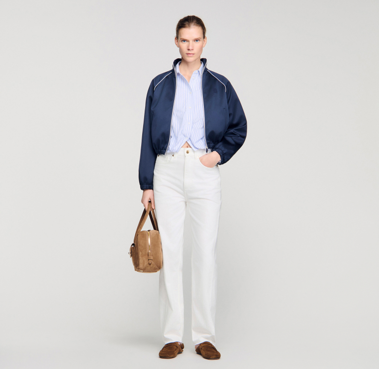 Женская полосатая короткая рубашка