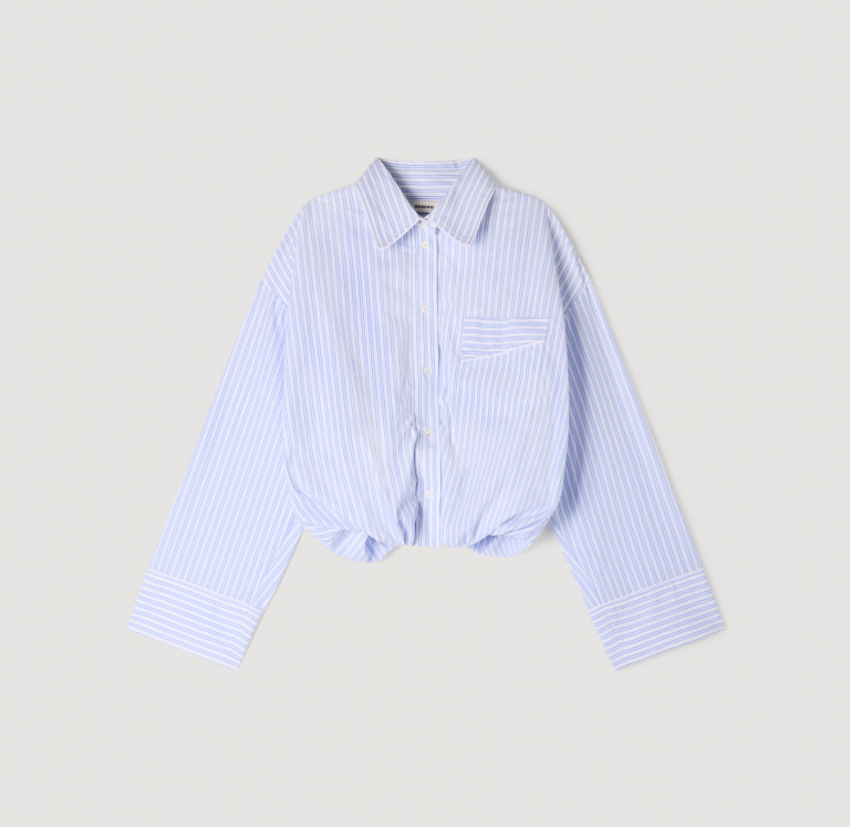 Женская полосатая короткая рубашка