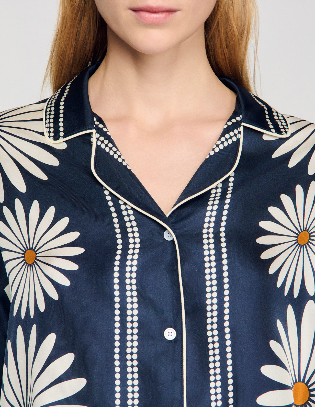 Женская шелковая рубашка с цветочным принтом_3