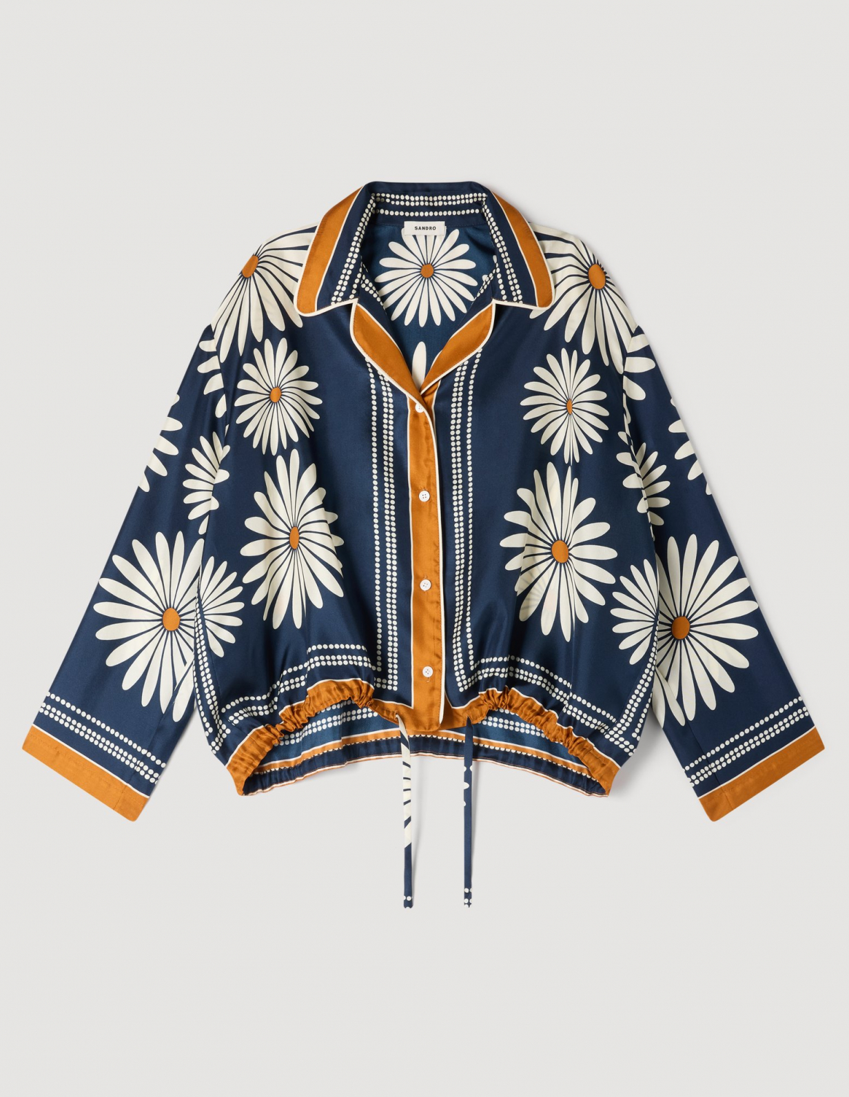 Женская шелковая рубашка с цветочным принтом_6