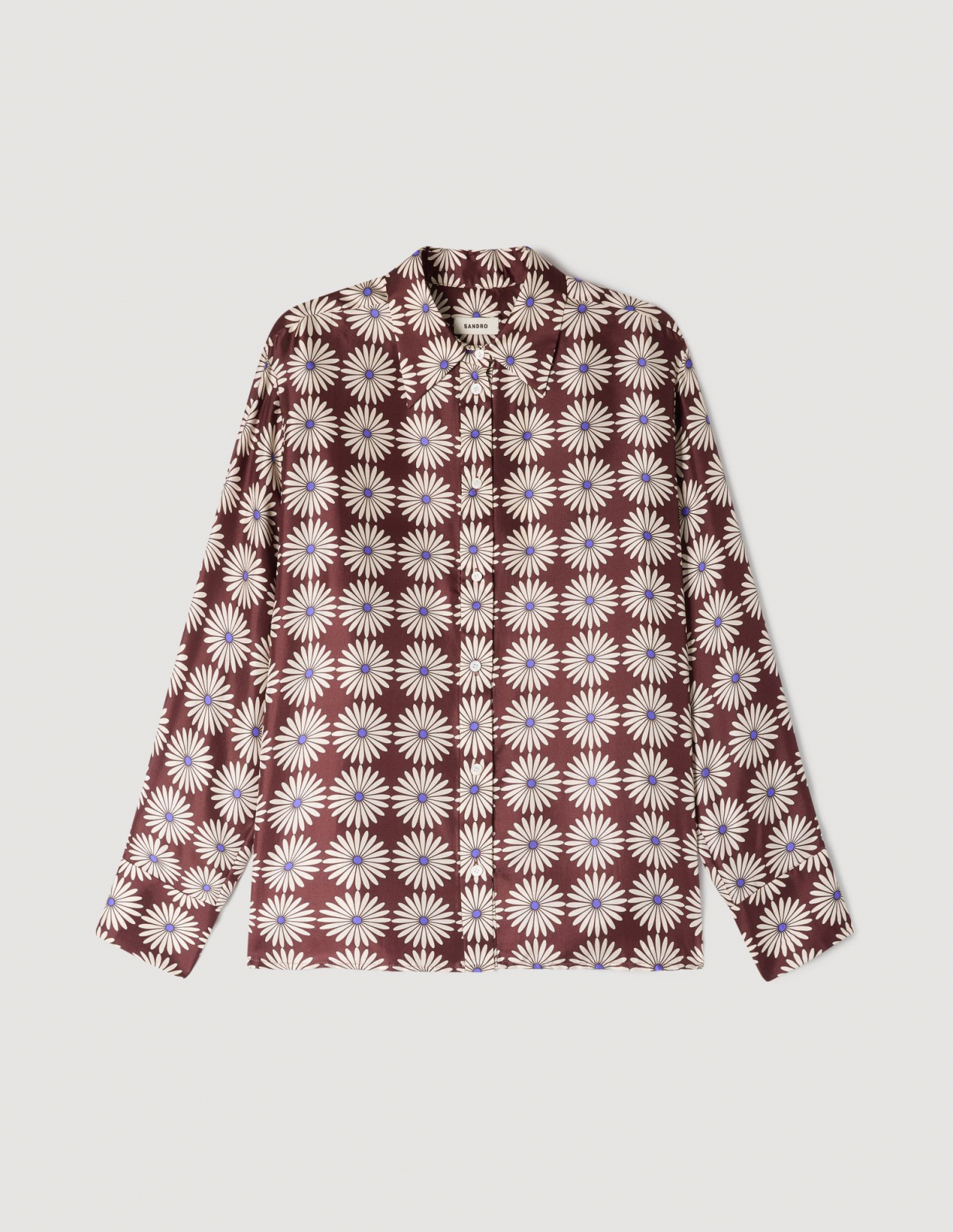 Женская шелковая рубашка с цветочным принтом_6