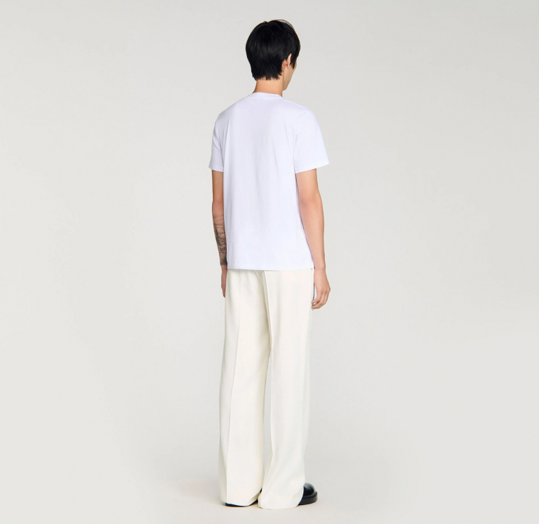 Чоловіча біла футболка з вишивкою коня