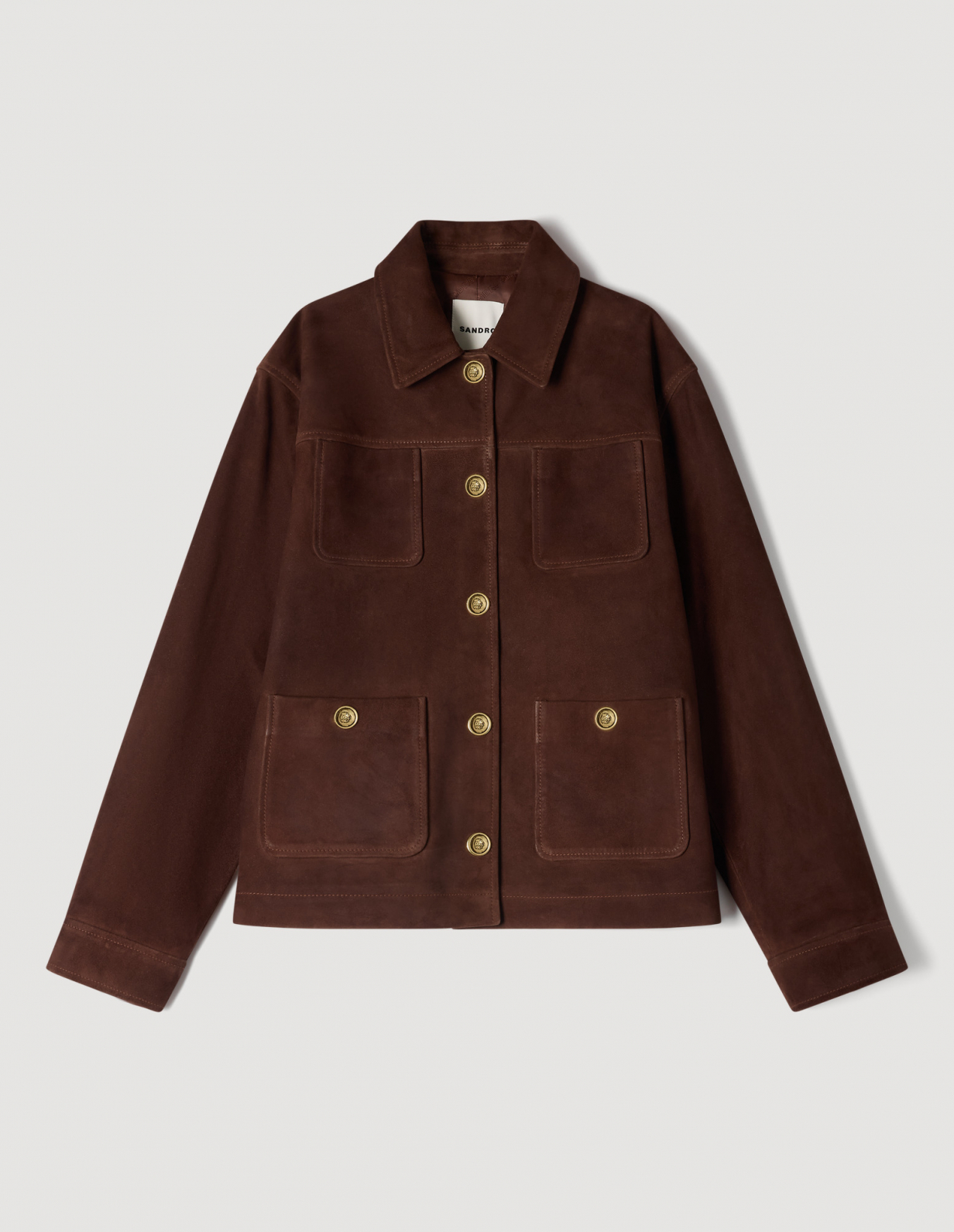 Женская коричневая замшевая куртка_6