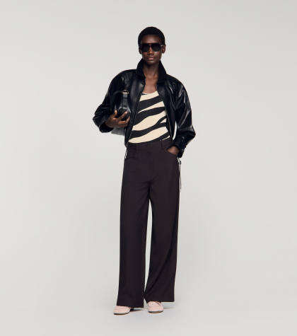 Жіночі коричневі широкі брюки