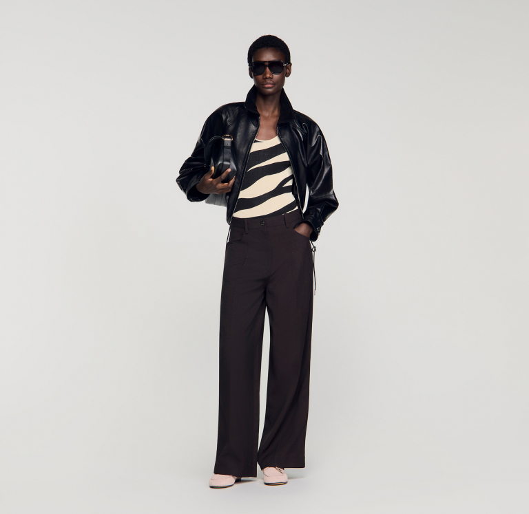 Жіночі коричневі широкі брюки