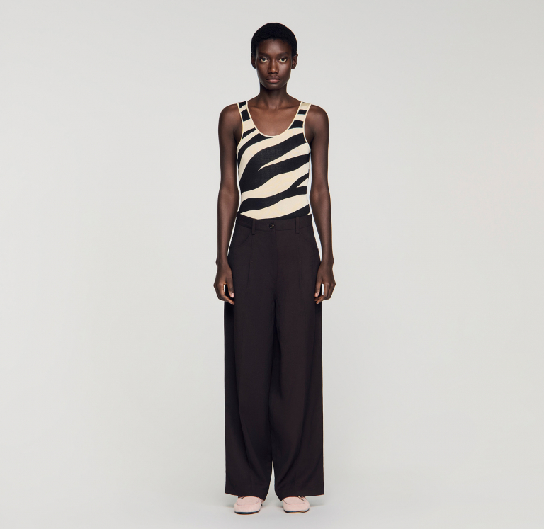 Жіночі коричневі широкі брюки