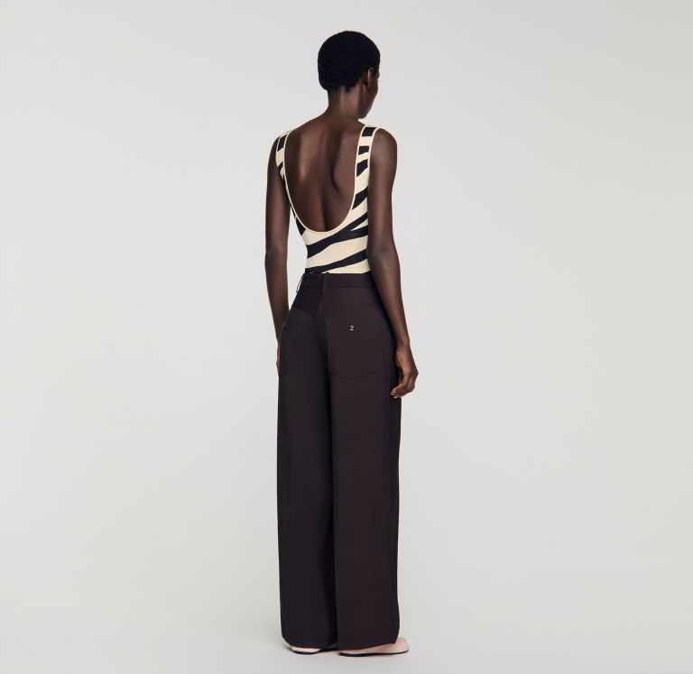 Жіночі коричневі широкі брюки