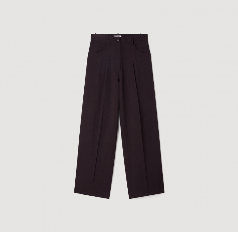 Жіночі коричневі широкі брюки