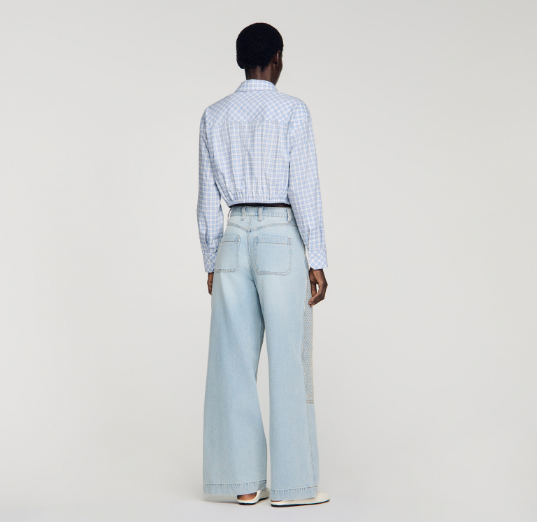 Жіночі блакитні джинси зі стразами