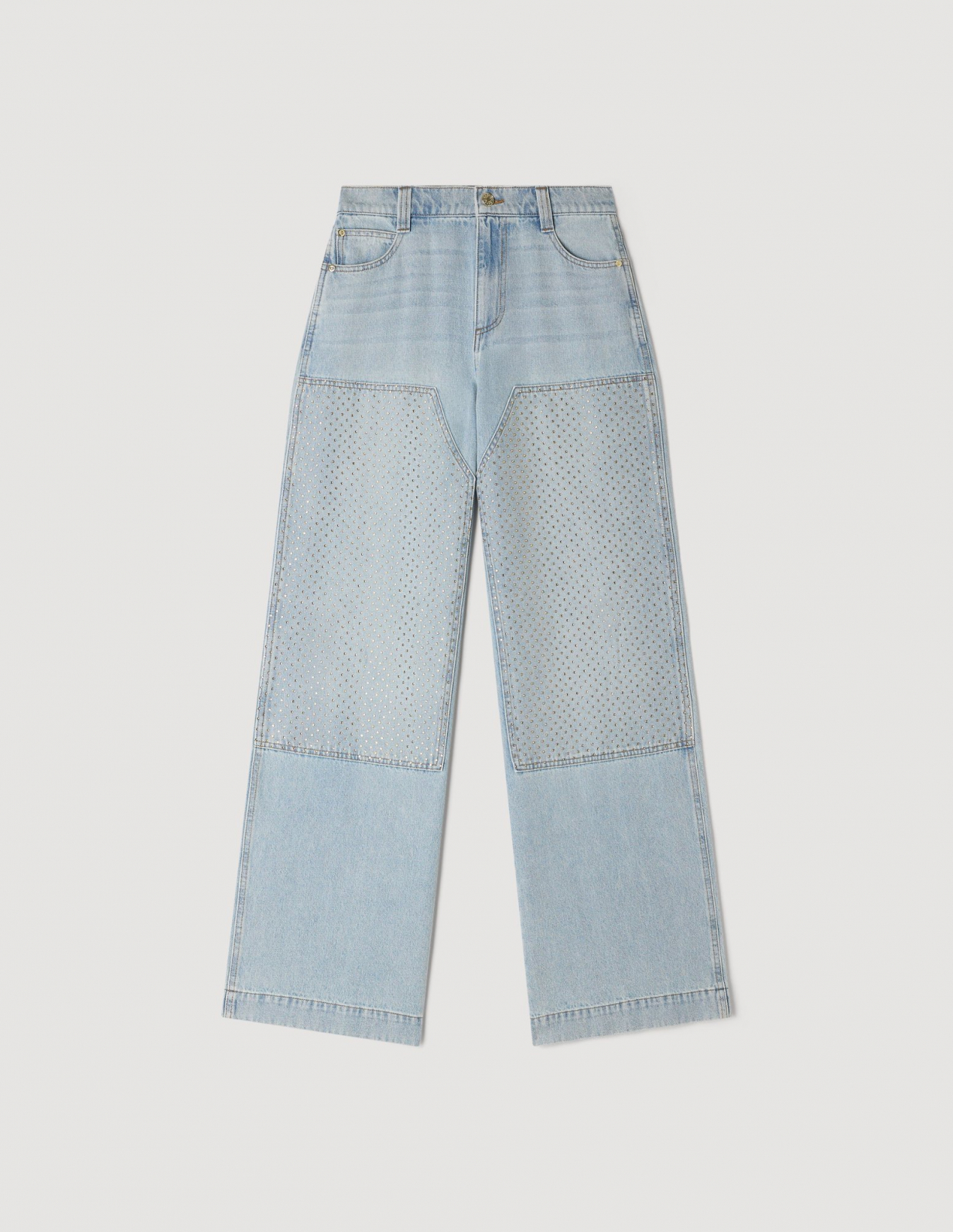 Жіночі блакитні джинси зі стразами_6