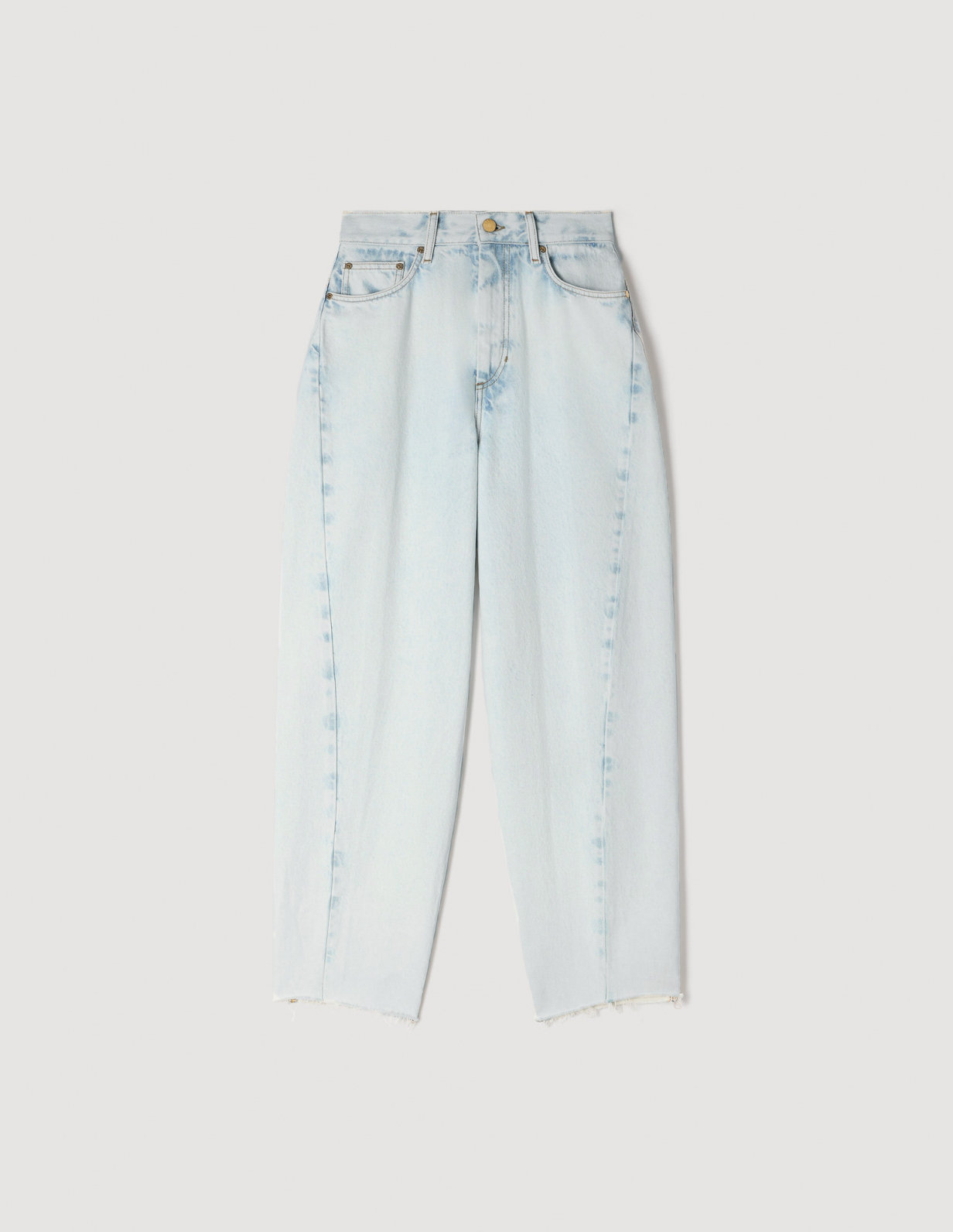 Женские голубые широкие джинсы_7