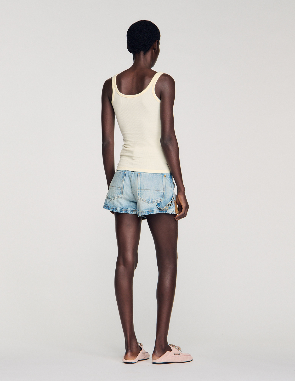 Жіночий жовтий топ в рубчик_5