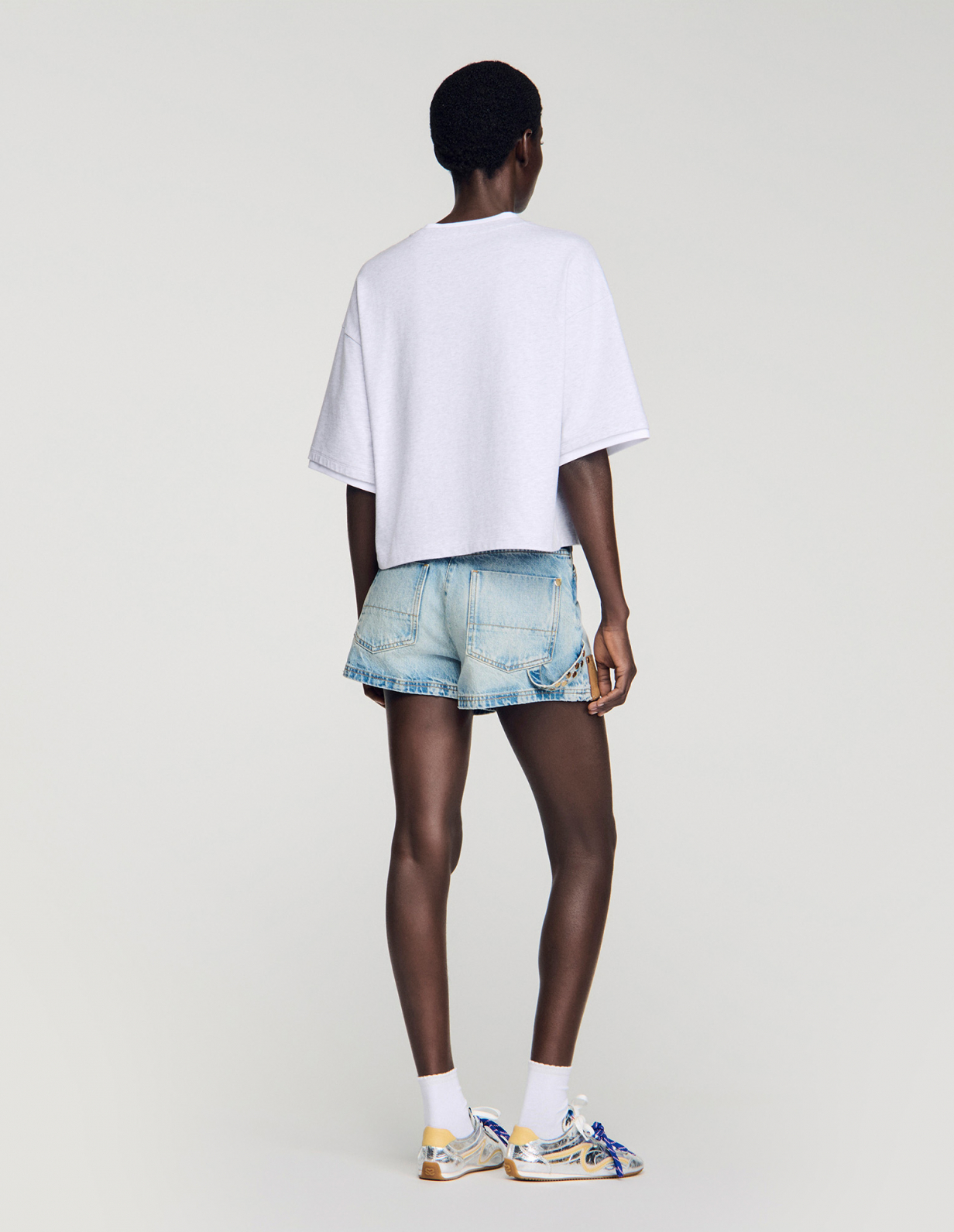 Женская серая многослойная футболка_5