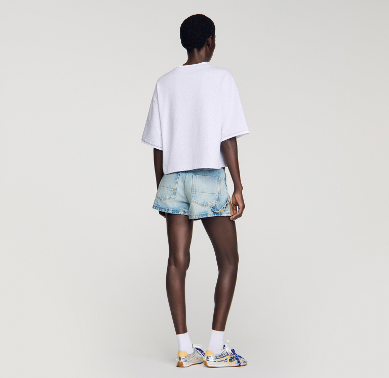 Женская серая многослойная футболка