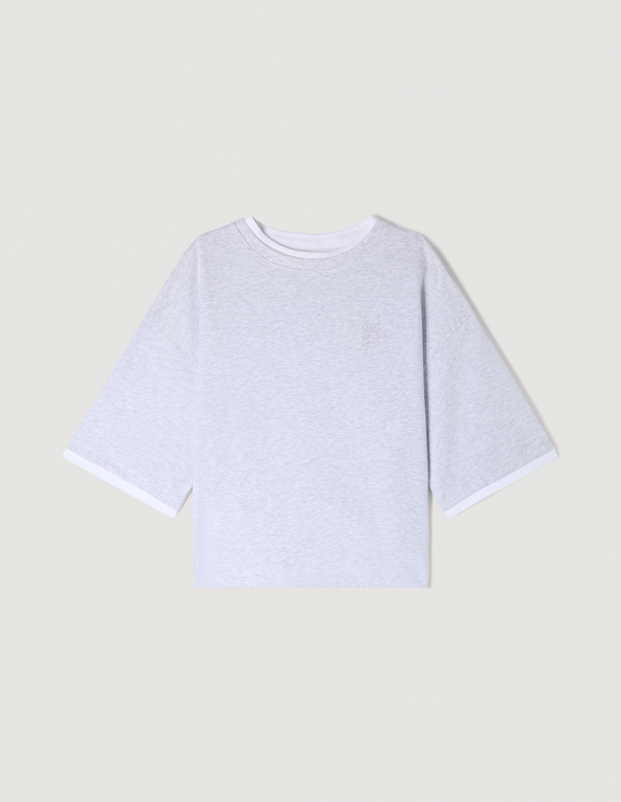 Женская серая многослойная футболка_6