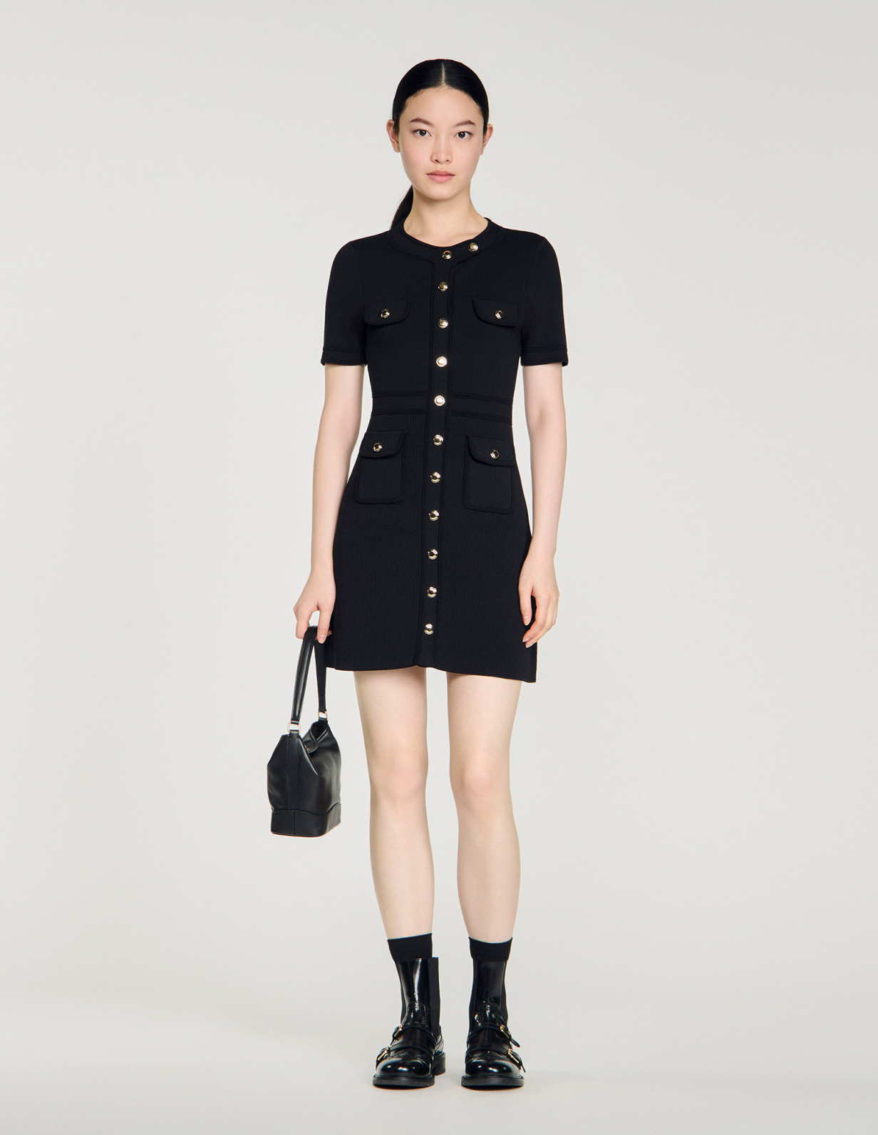 Женское короткое вязаное платье_1