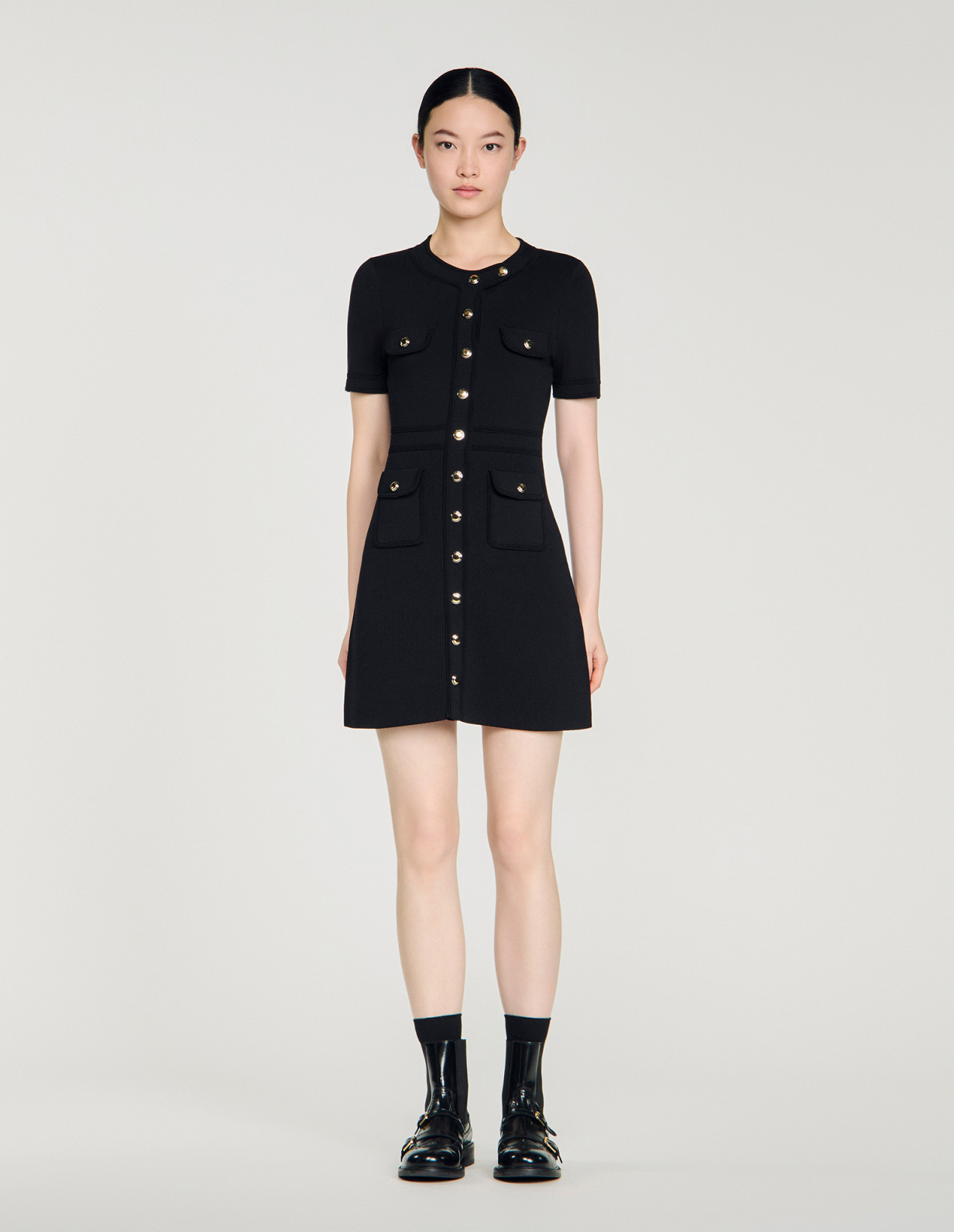 Женское короткое вязаное платье_2