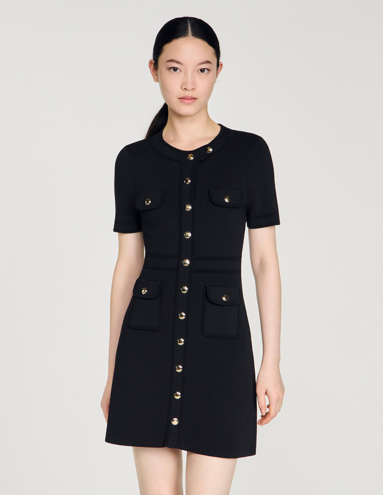 Женское короткое вязаное платье_4