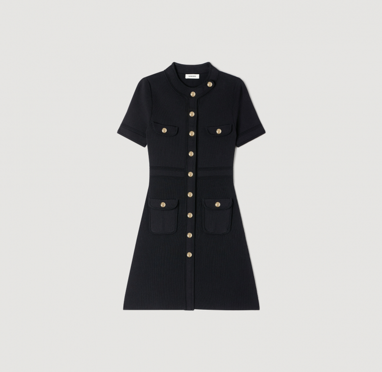 Женское короткое вязаное платье