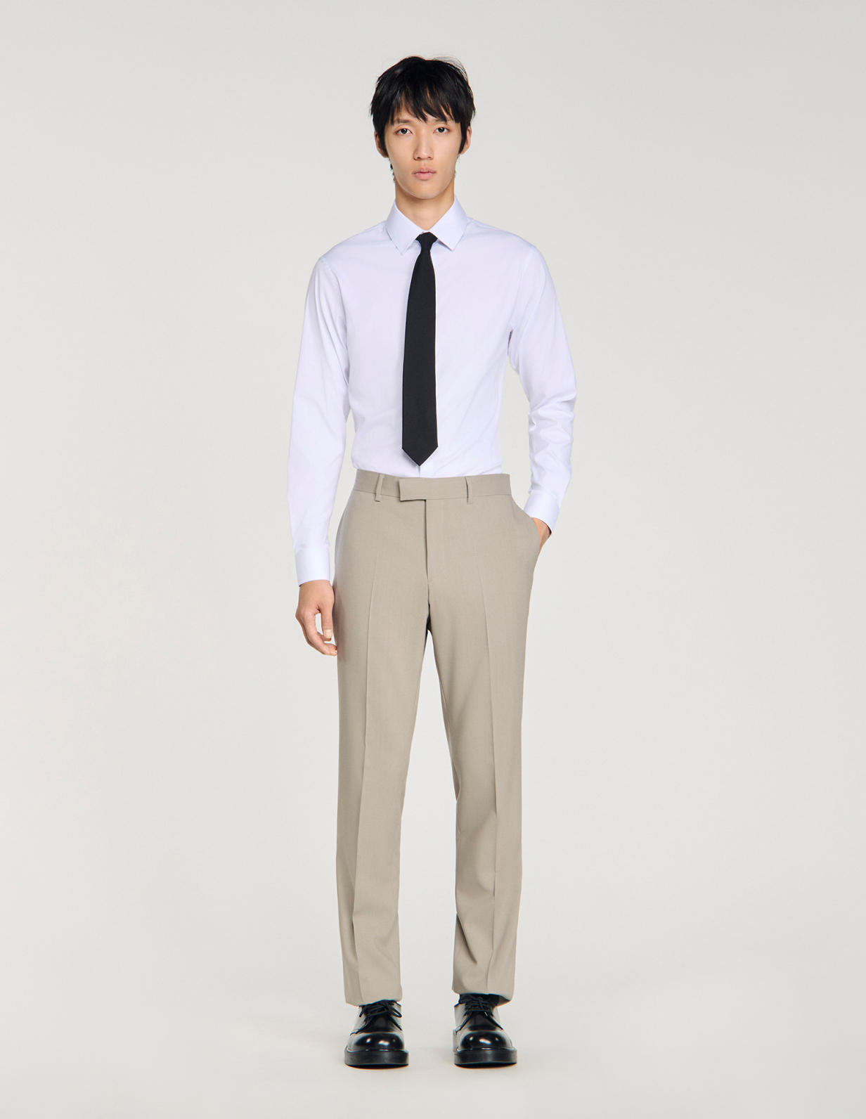 Чоловічі сірі костюмні брюки_1