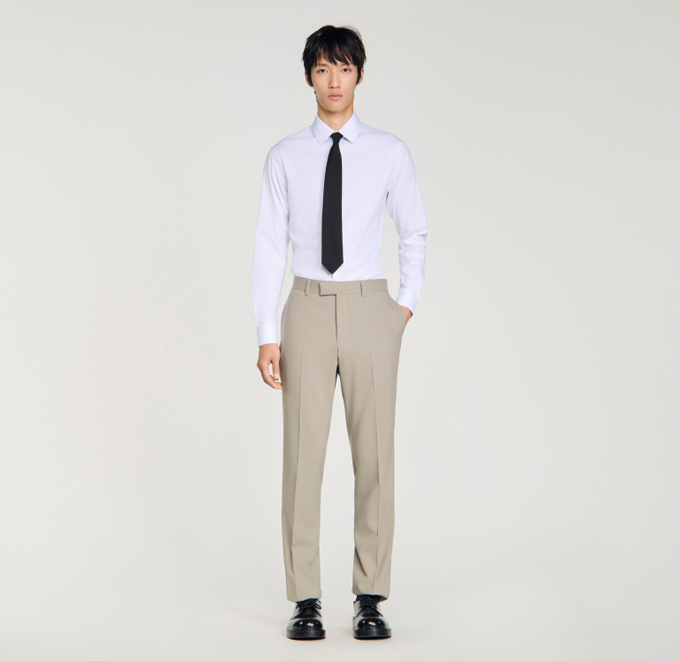 Чоловічі сірі костюмні брюки