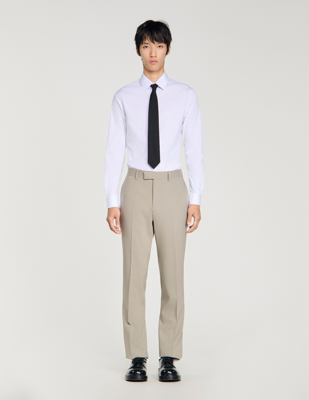 Чоловічі сірі костюмні брюки_2