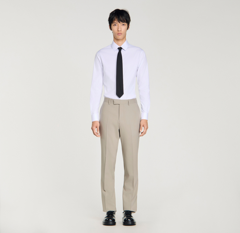 Чоловічі сірі костюмні брюки