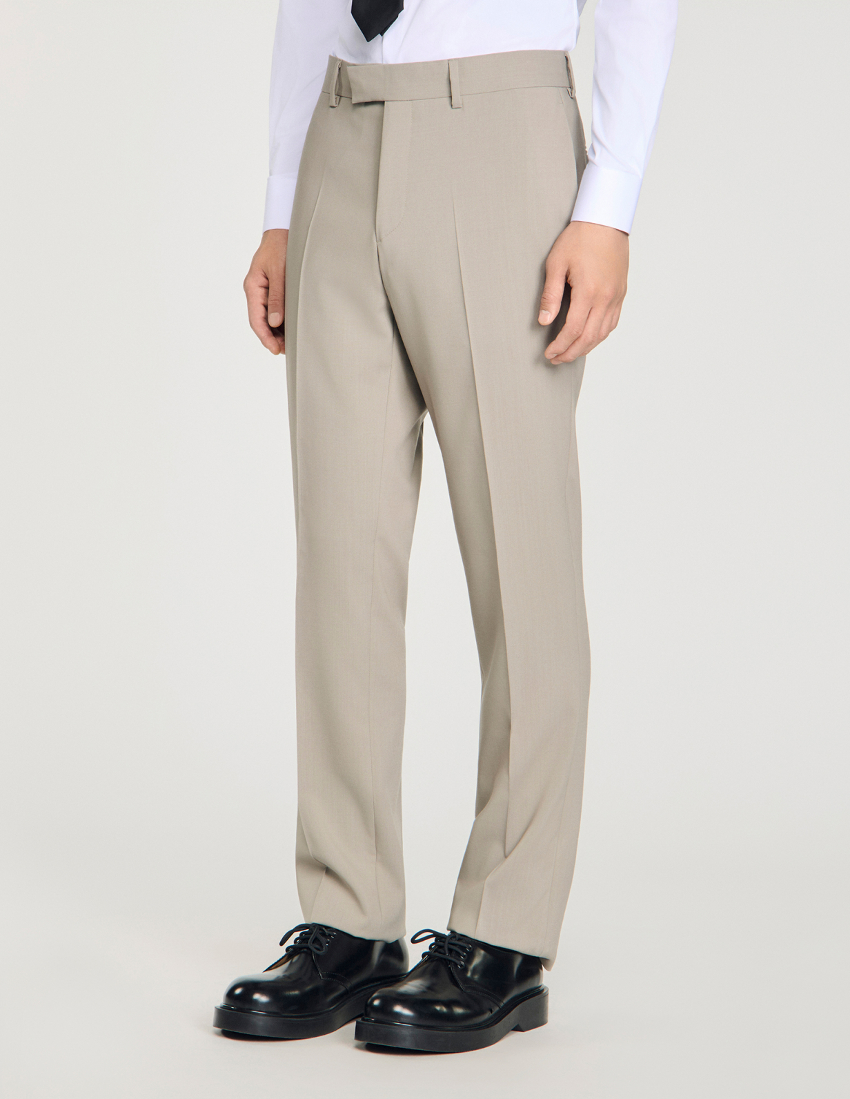 Чоловічі сірі костюмні брюки_4
