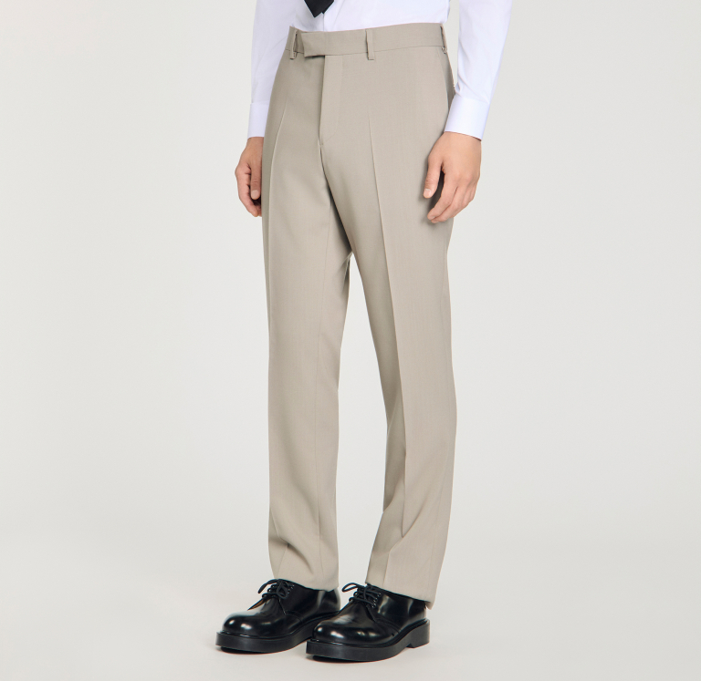 Чоловічі сірі костюмні брюки