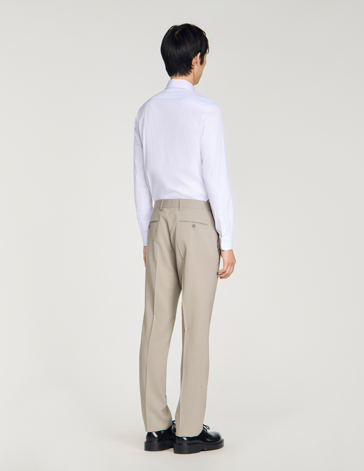 Чоловічі сірі костюмні брюки_5