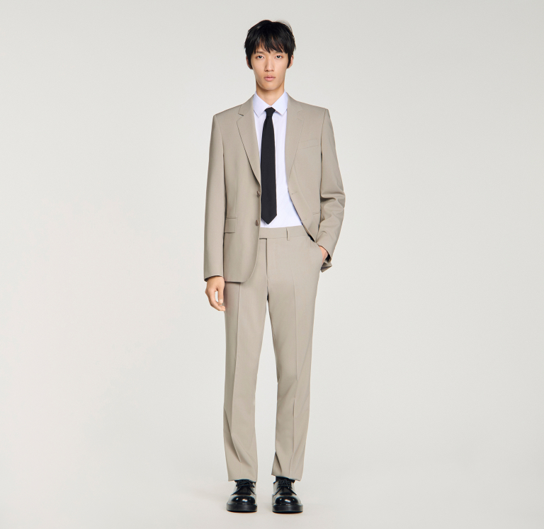 Чоловічі сірі костюмні брюки