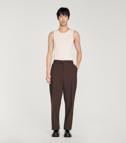 Мужские коричневые свободные брюки