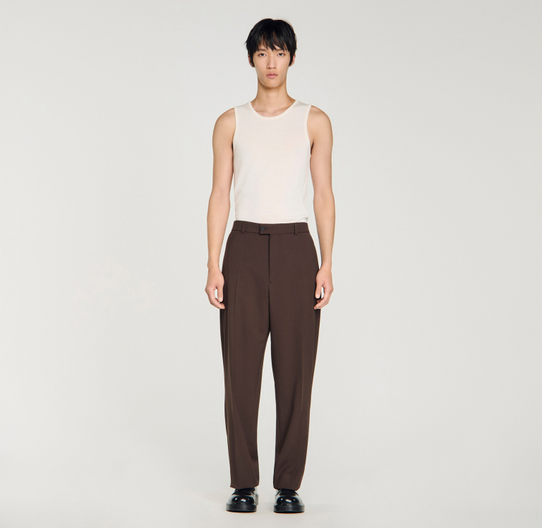 Мужские коричневые свободные брюки