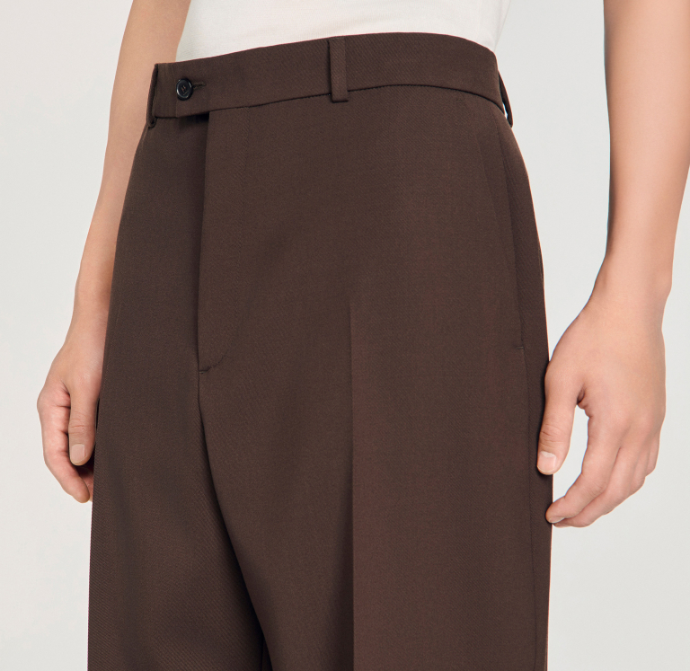 Мужские коричневые свободные брюки