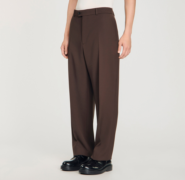 Мужские коричневые свободные брюки