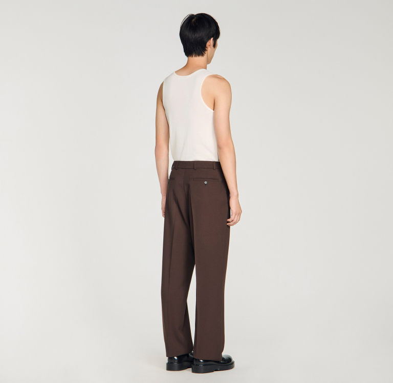 Мужские коричневые свободные брюки