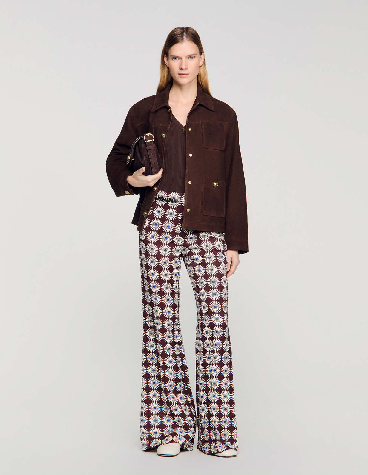 Жіночі вільні брюки з квітковим принтом_1