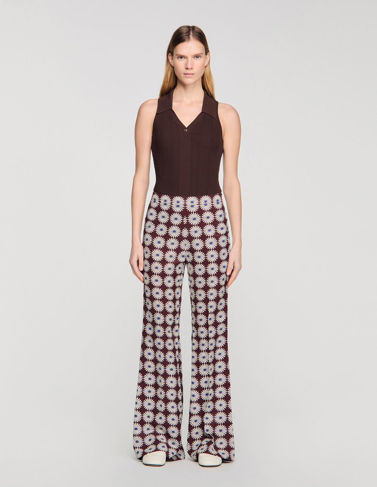 Жіночі вільні брюки з квітковим принтом_2