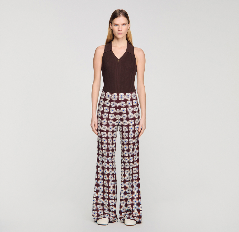 Жіночі вільні брюки з квітковим принтом