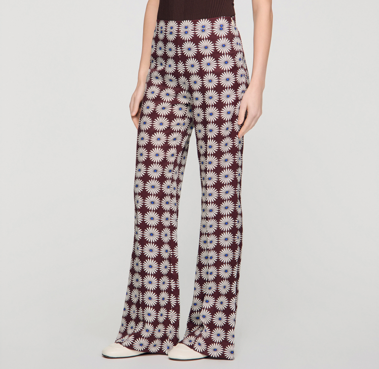 Жіночі вільні брюки з квітковим принтом