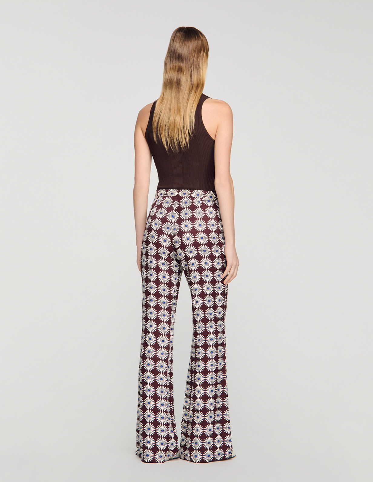 Жіночі вільні брюки з квітковим принтом_5